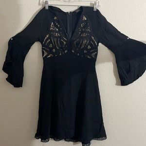 Black used knee length dress